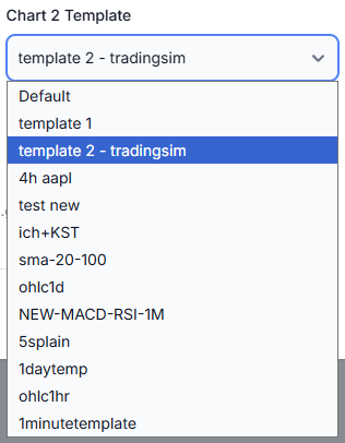 Chart Template Selection Dropdowns