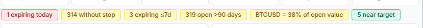 Automatic risk alerts for open trades - positions at or near stop loss, missing stops, options expiring soon, stale positions and portfolio concentration warnings